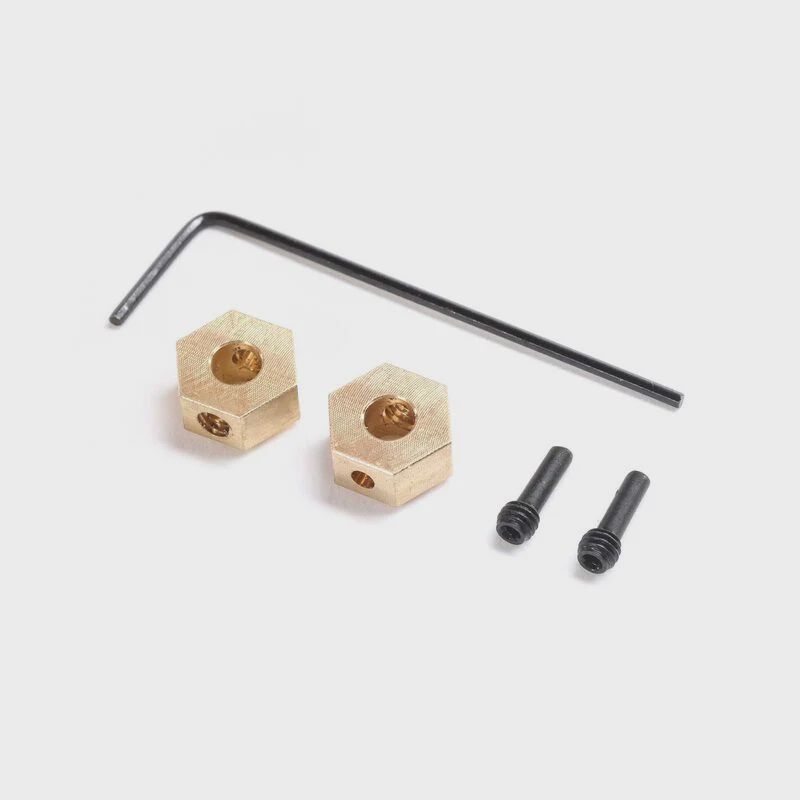 Axial HEX HUB, BRASS (2): SCX24, AX24 (AXI302002)