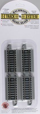 Bachmann HO NS EZ 3" Straight (4) (BAC44512)
