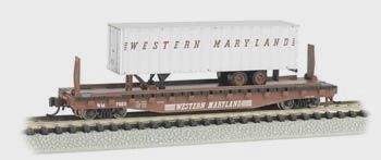 Bachmann 52'6 Flat Car w/35' Ribbed Pggybck Trlr WM N (BAC16756)
