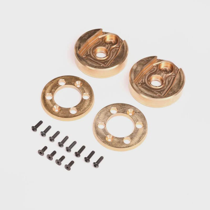 Axial Portal Cvr &amp; Wghts, Brass(122.4g,34.6g ea), AF16P: AXP8 (AXI-2201)