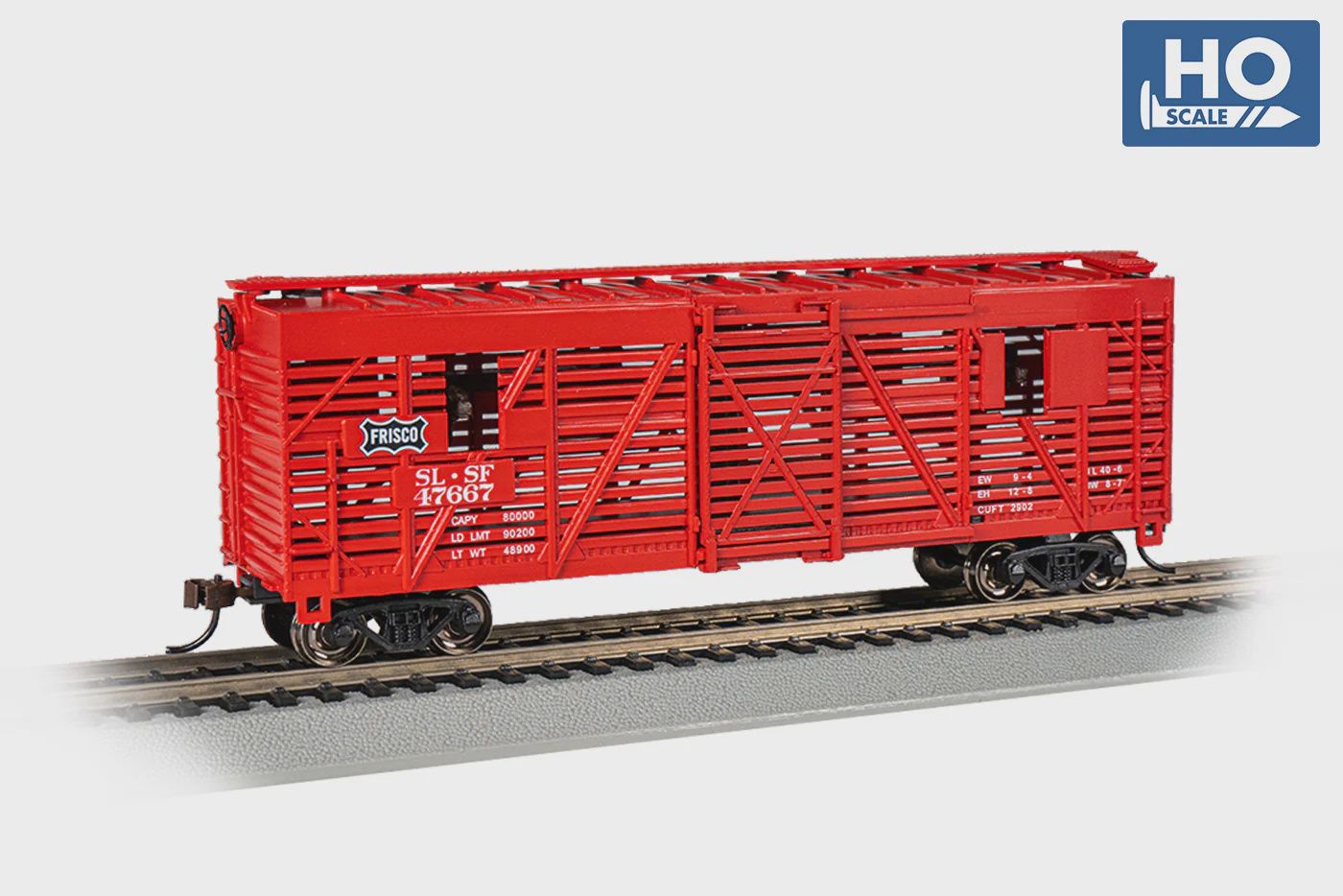 Bachmann Trains FRISCO #47667 - ANIMATED STOCK CAR WITH CATTLE (BAC19712)