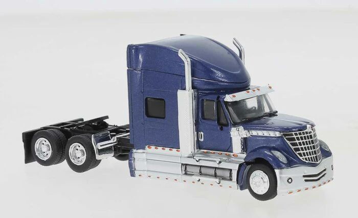Brekina 2010 International Lonestar Sleeper-Cab Semi Tractor - Assembled -- Metallic Blue (175-85828)