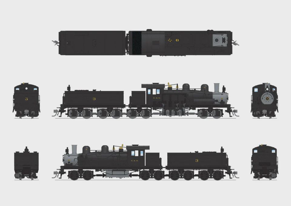 Broadway Limited 8253 - Class D 4-truck Shay (DC Silent) Chesapeake &amp; Ohio (C&amp;O) 3 (BLS8253)