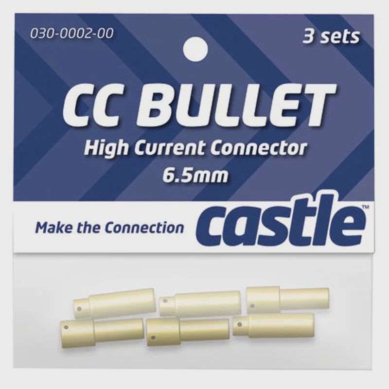Castle Creation High Current Connector: 6.5mm Bullet Set (3) (CSECCBUL653)