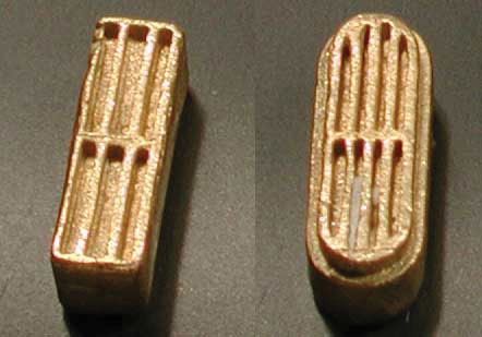 Cal HO U25B Exhaust Stack -- 1 Each Squared &amp; Oval, Lost Wax Brass Casting pkg(2) (190-633)