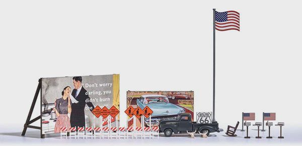 Construction Barricades, Mailboxes, Billboards, 1950 Chevy Pickup &amp; More (189-9720)