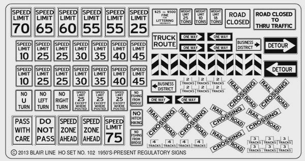 Blair Highway Signs -- Regulatory Signs #1 1950s-Present (black, white) (184-102)