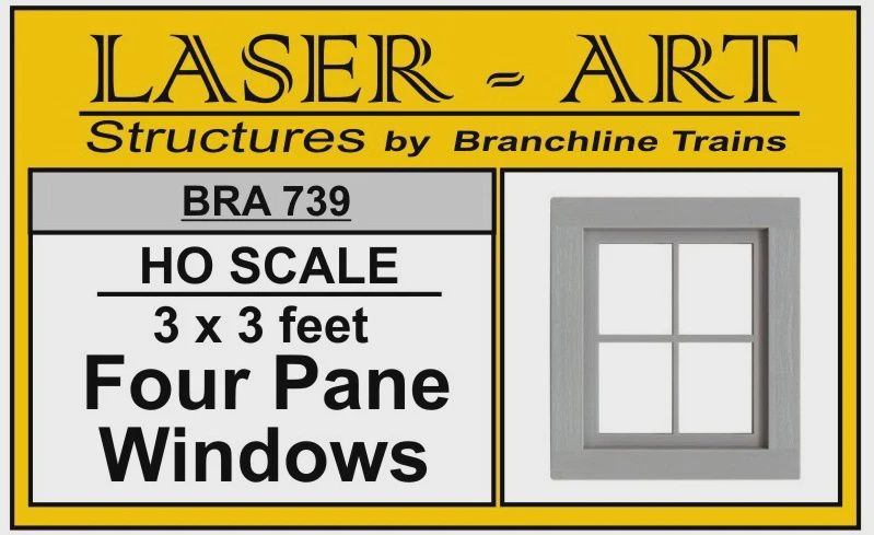 Branchline Window 4-Pane, 36 x 36" pkg(12) HO SCALE (BRA739)