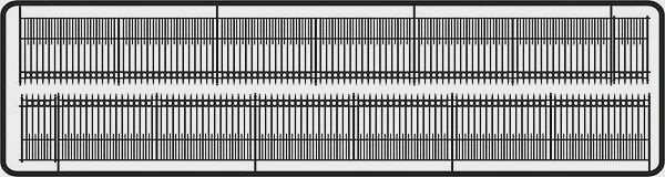 Branchline Trains 6' Type A Spear Pont Fence w/Small Gates - Laser Art HO SCALE (BRA702)