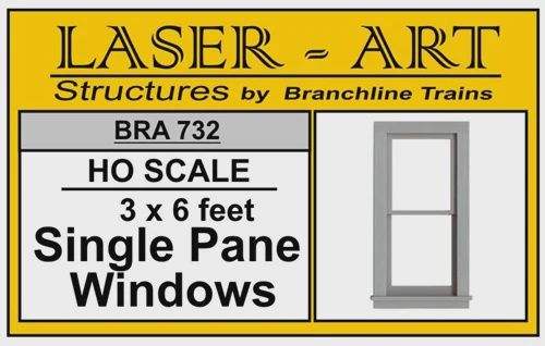Branchline Window Single-Pane, 36 x 72" pkg(6) HO SCALE (BRA732)