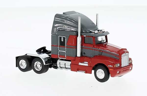 Brekina 1984 Kenworth T600 Sleeper-Cab Tractor Only - Assembled - Red/Gray (175-85933)