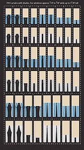 Curtains With Shades -- For Windows 1/4 to 3/8" x 1-1/8" .6 to 1 x 2.6cm pkg(50) (blue, white) (195-709)