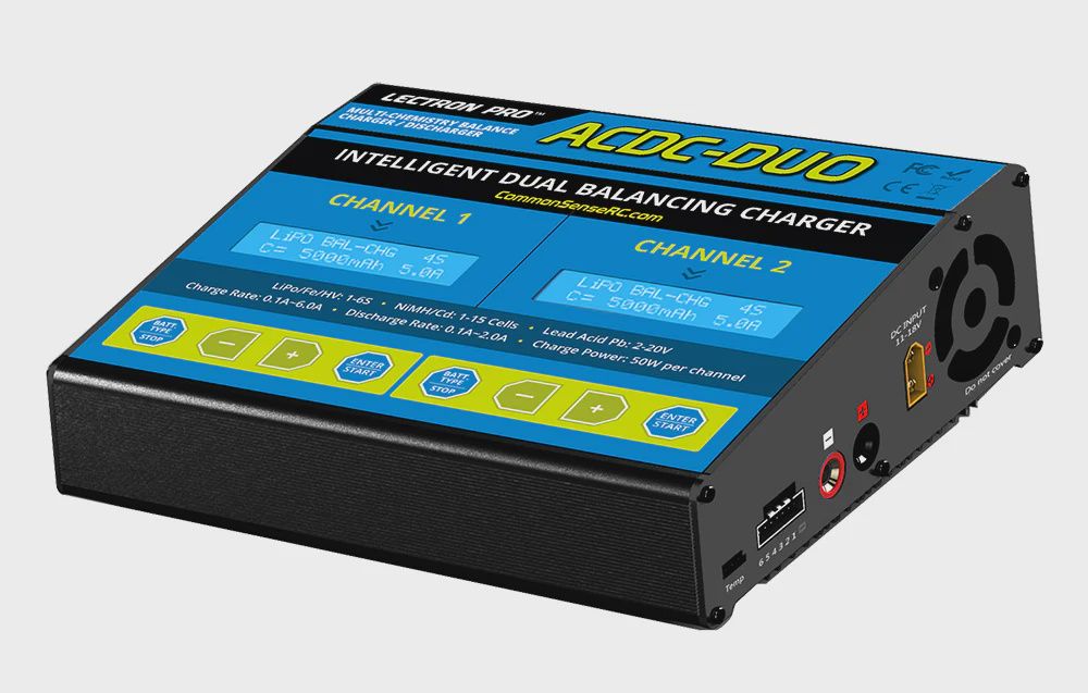 Common Sense Two-Port Multi-Chemistry Balancing Charger (LiPo/LiFe/LiHV/NiMH) (ACDC-DUO)
