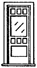 Door -- 30" Wide w/Window &amp; Separate Frame HO scale (300-5028)