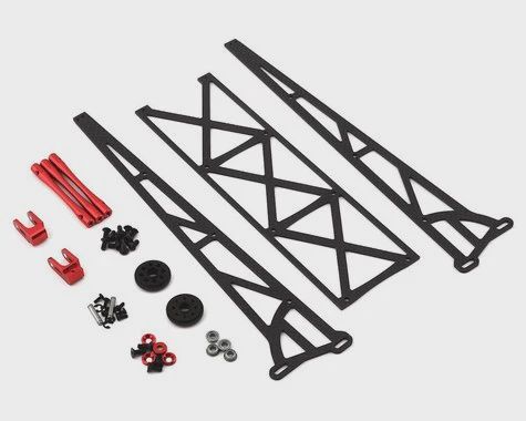 DragRace Concepts 10" Slider Wheelie Bar w/Plastic Wheels (Red) (DRC-3900001)