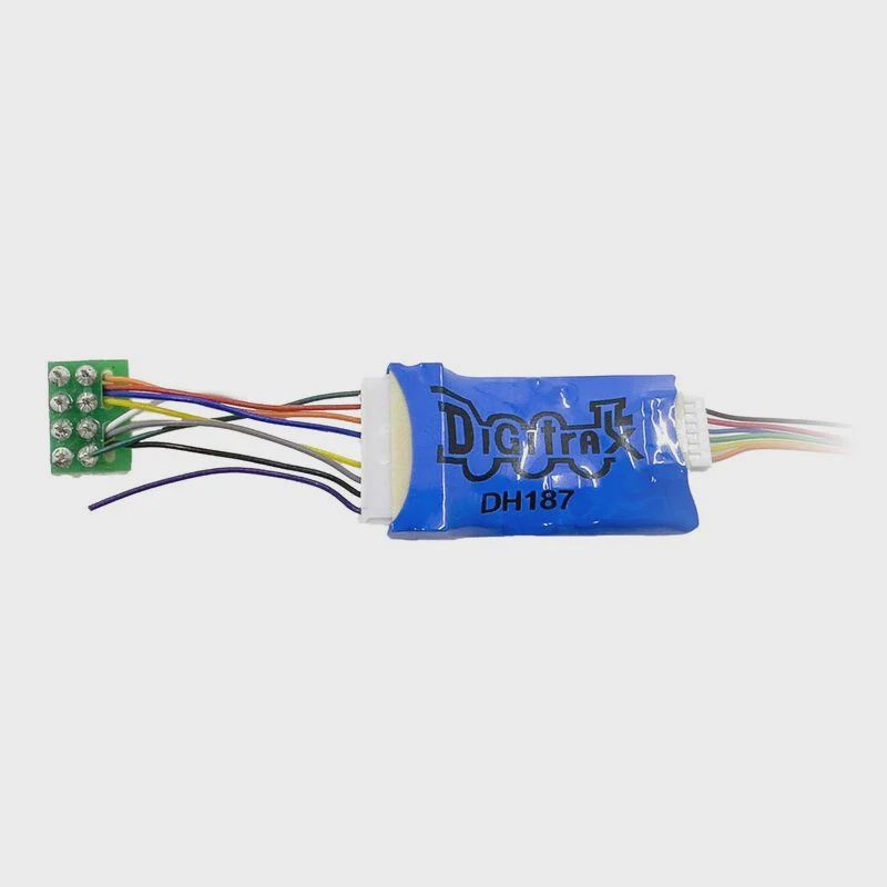 Digitrax HO 8-Function Mobile Decoder w/ 9 Pin to DCC Medium Plug 1.0” harness (DGTDH128PS)