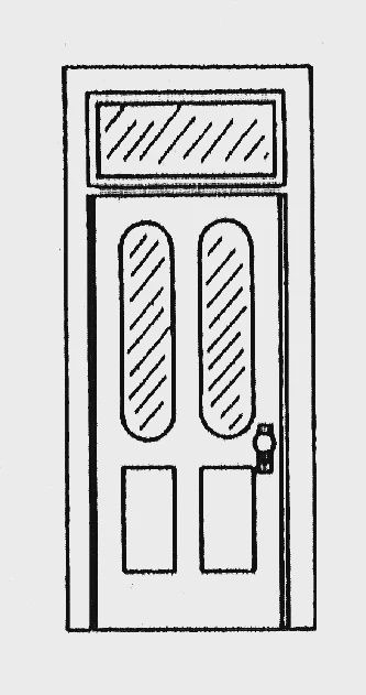 Doors with Transom,Frame, 2 Win (135-1017)
