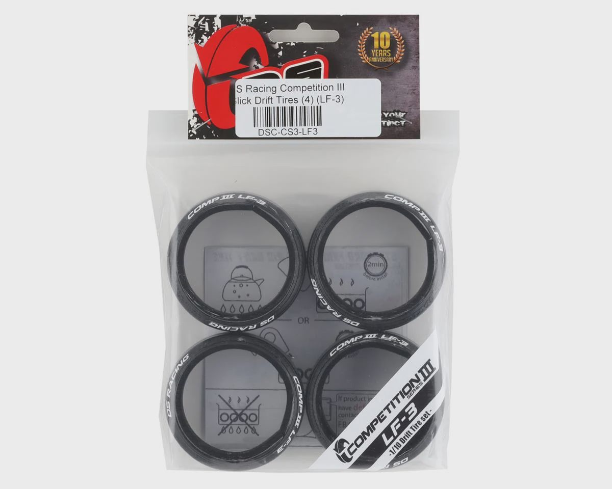 DS Racing Competition III Slick Drift Tires (4) (LF-3) (DSC-CS3-LF3)