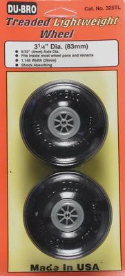 DuBro Treaded Lightweight Wheel 3-1/4" (2) (DUB325TL)