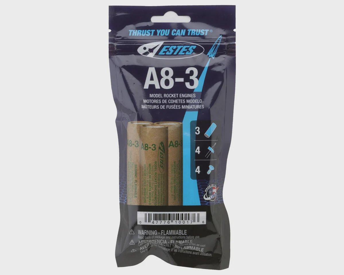 Estes A8-3 Bagged Rocket Engines (3) (EST10017)