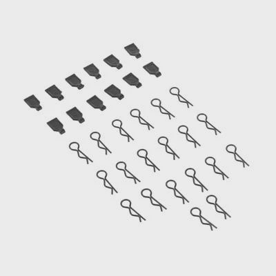 Duratrax 1/10 Body Clips (20)/Rubber Pull Tabs (12) (DTXC2650)