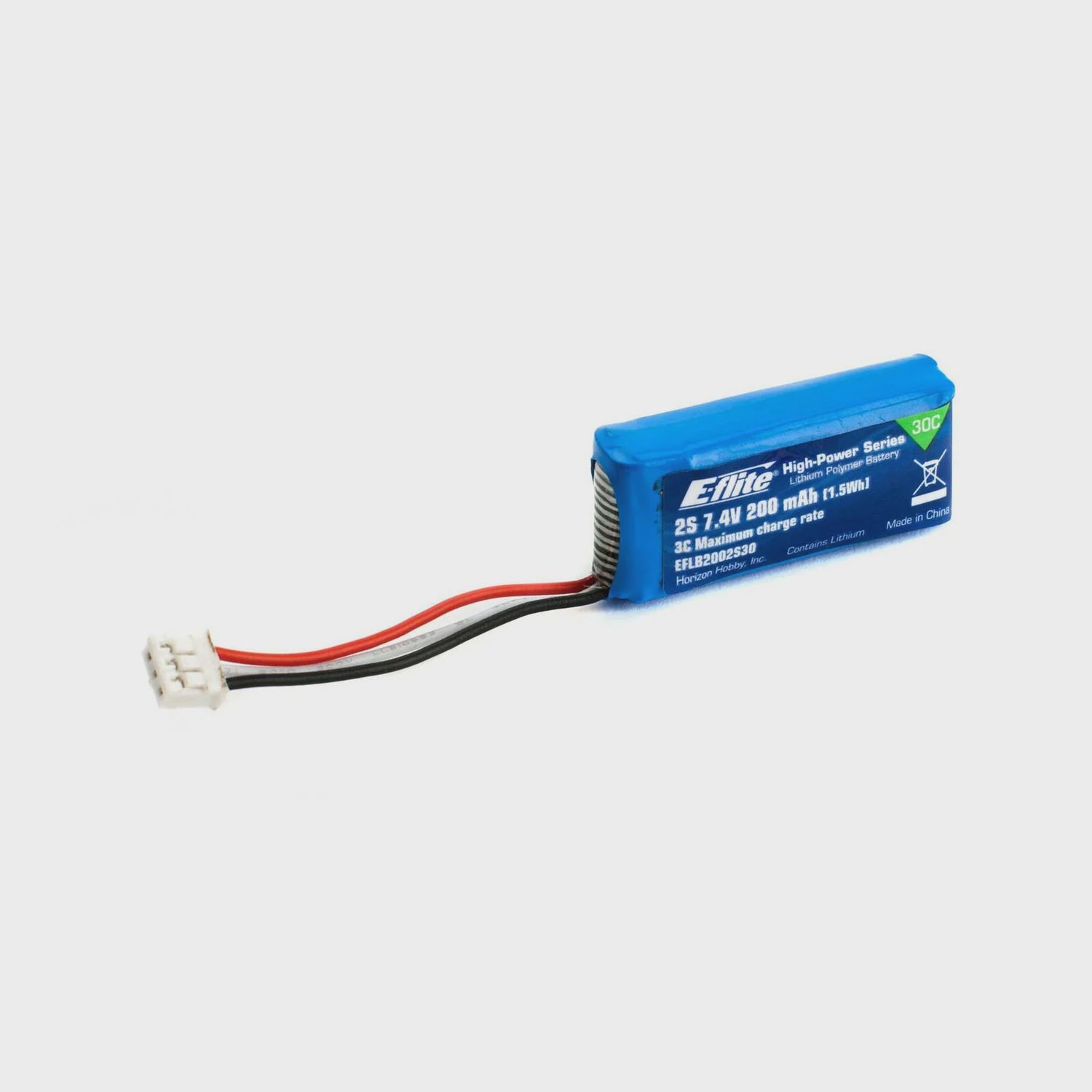 E-flite 7.4V 200mAh 2S 30C LiPo Battery: PH (EFLB2002S30)