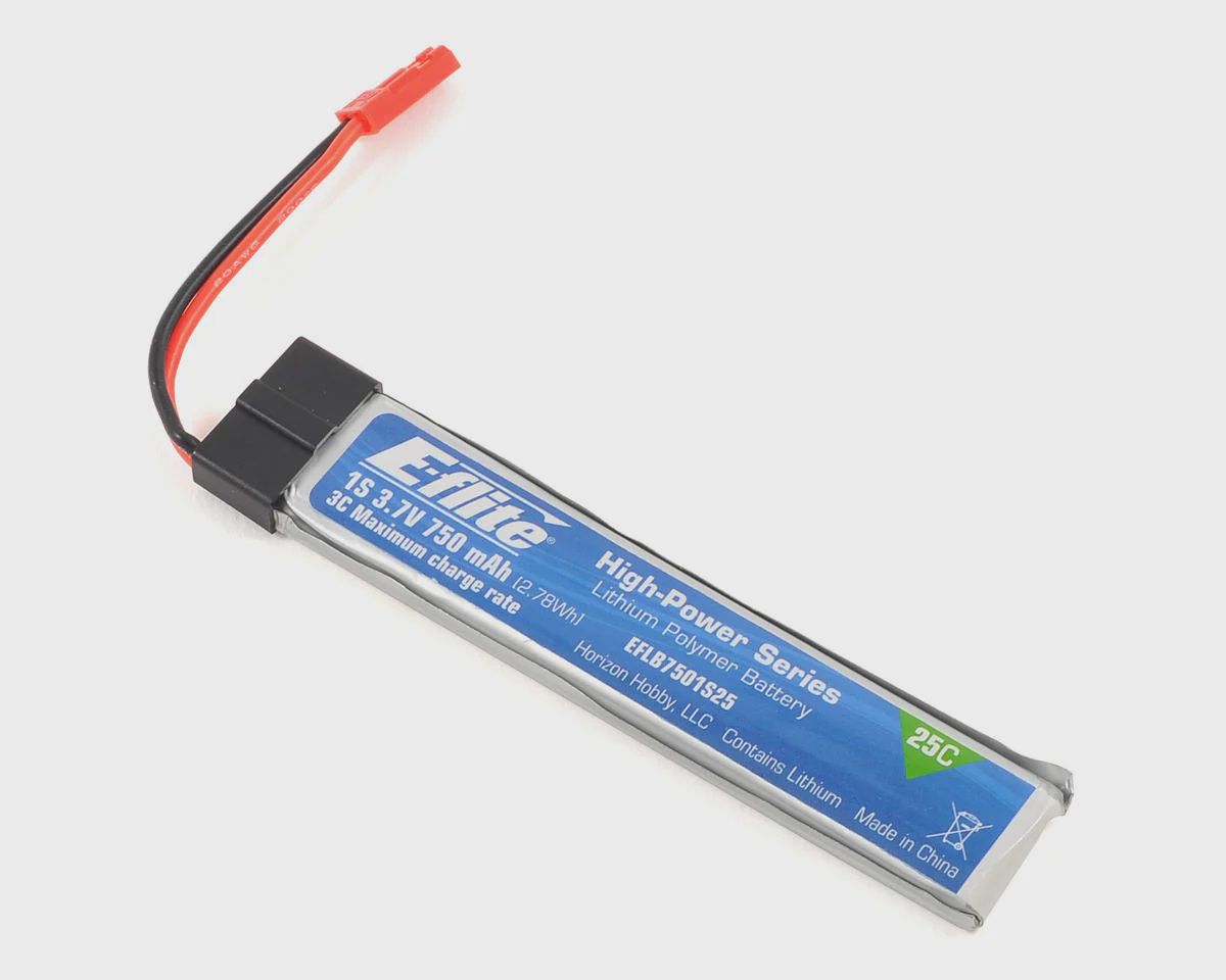 E-flite 1S Li-Po 25C Battery Pack (3.7V/750mAh) (EFLB7501S25)