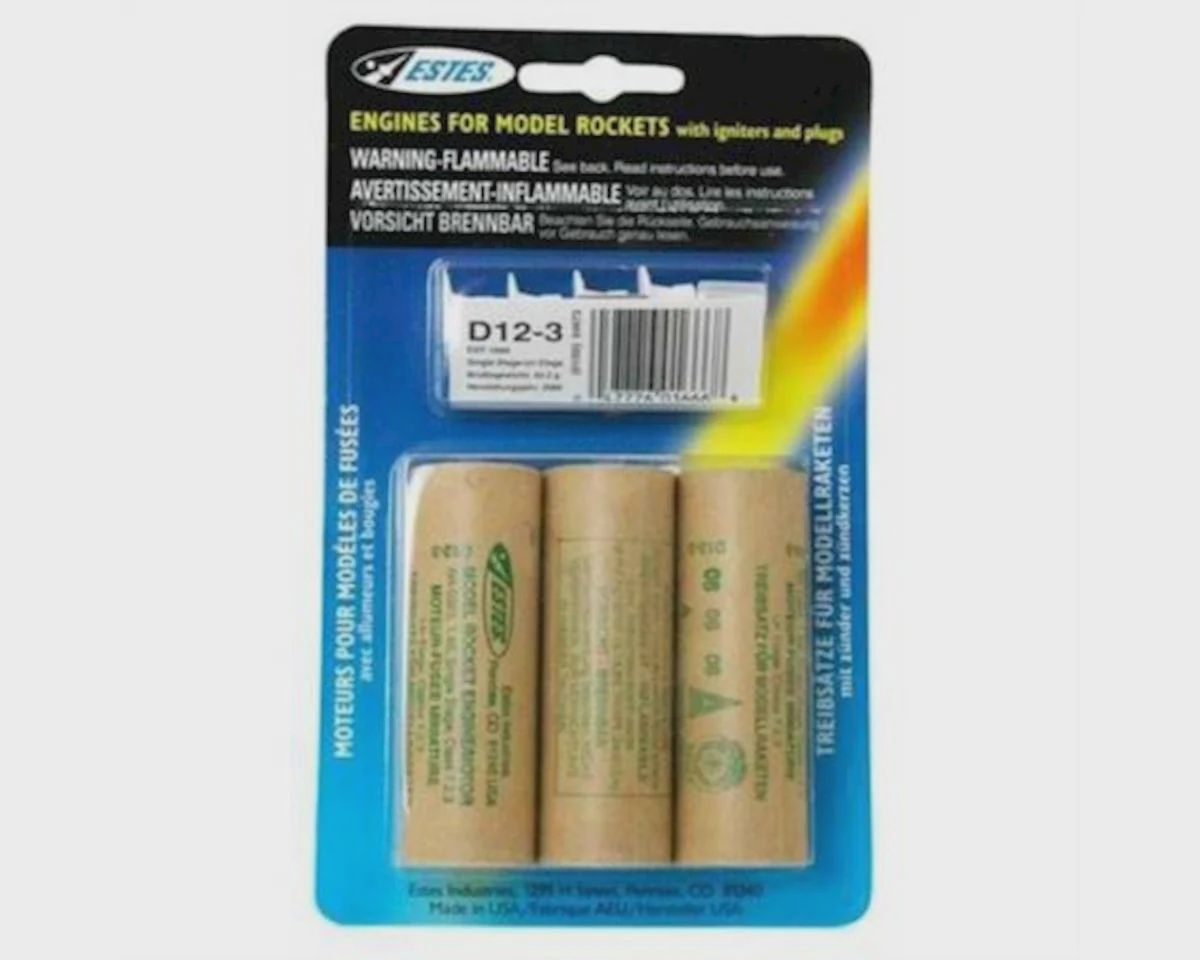 Estes D12-3 Model Rocket Engines (2) (EST10028)