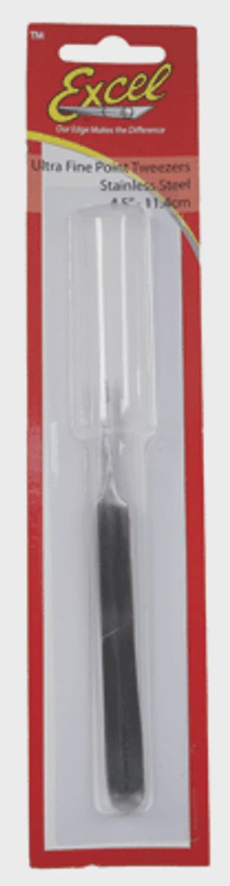 Excel Straight Fine Point Tweezers Polished Finish (EXL30418)