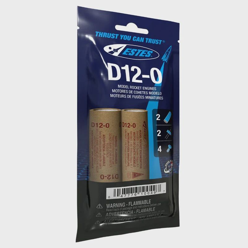 Estes Rockets D12-0 24mm Engines 2-Pack Bagged (EST10049)