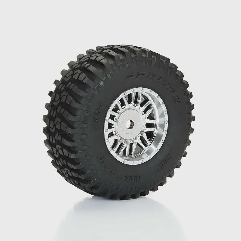 Flat Iron Front/Rear Tires Mounted 12mm Hex Chrome Diablo (4): TYPHON GROM