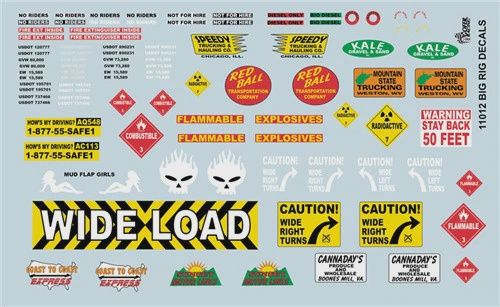 Gofer Racing 1/24 / 1/25 "Big Rig" Waterslide Decal Sheet (GOF11012)