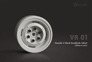 GMA 1.9 VR01 Beadlock Wheels (White) (2) (GMA70106)