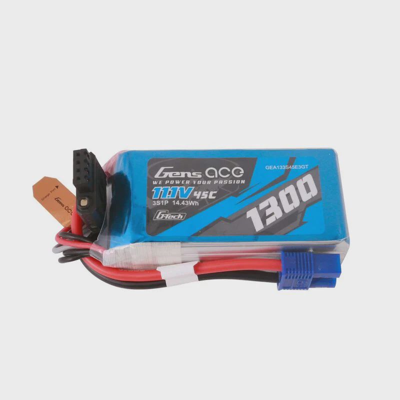 Gens Ace G-Tech Smart 3S LiPo Battery 45C (11.1V/1300mAh) w/EC3 Connector (GEA133S45E3GT)