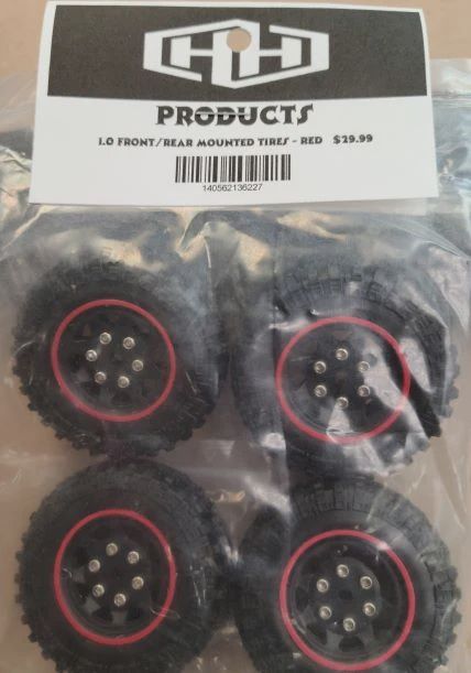 Hamilton Hobbies 1.0 Front/Rear Mounted Tires - Red (HAM136227)