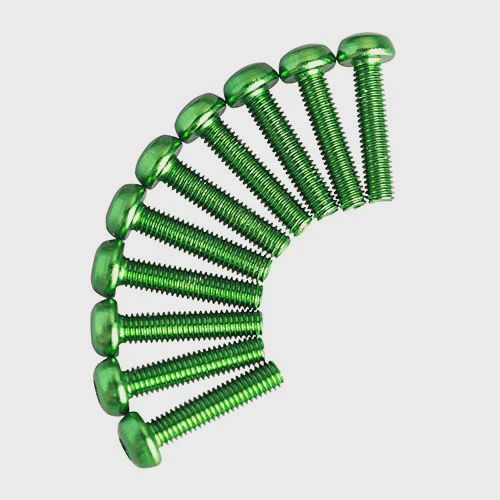 Hamilton Hobbies 3 X 10 Green Aluminum Buttonhead Screws (10) (HAM130430)