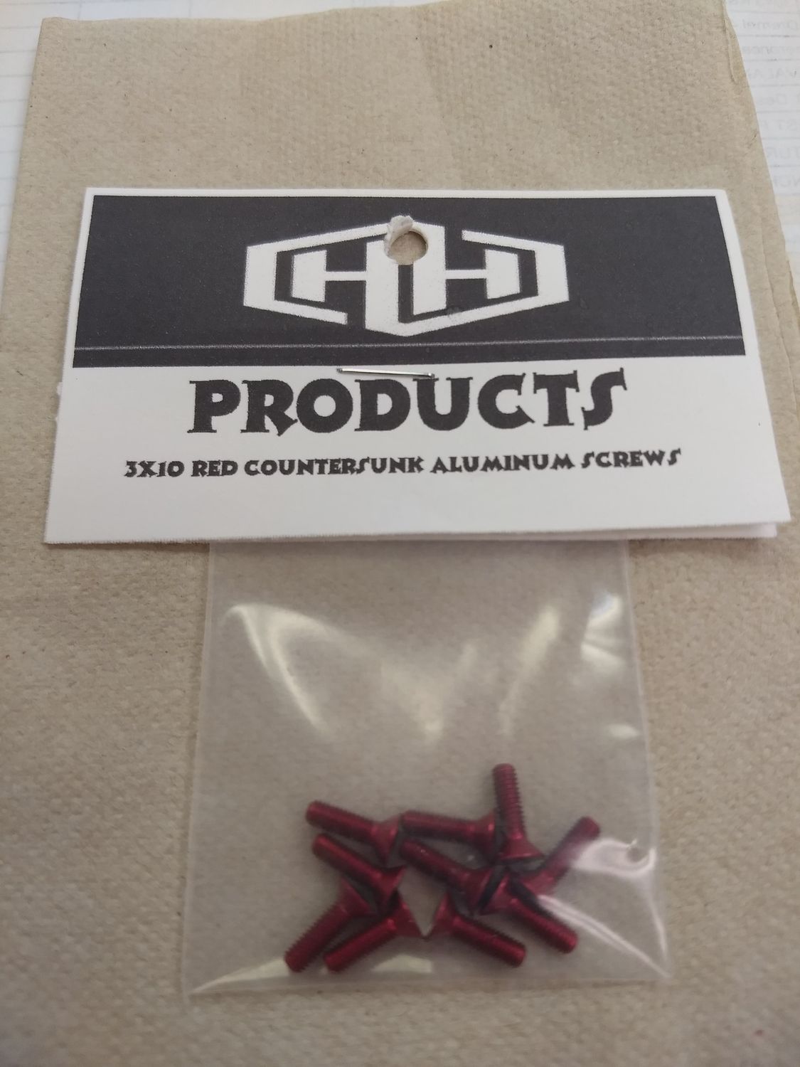 Hamilton Hobbies 3X10 ALUM RED COUNTERSUNK SCREWS (10) (HAM128539)