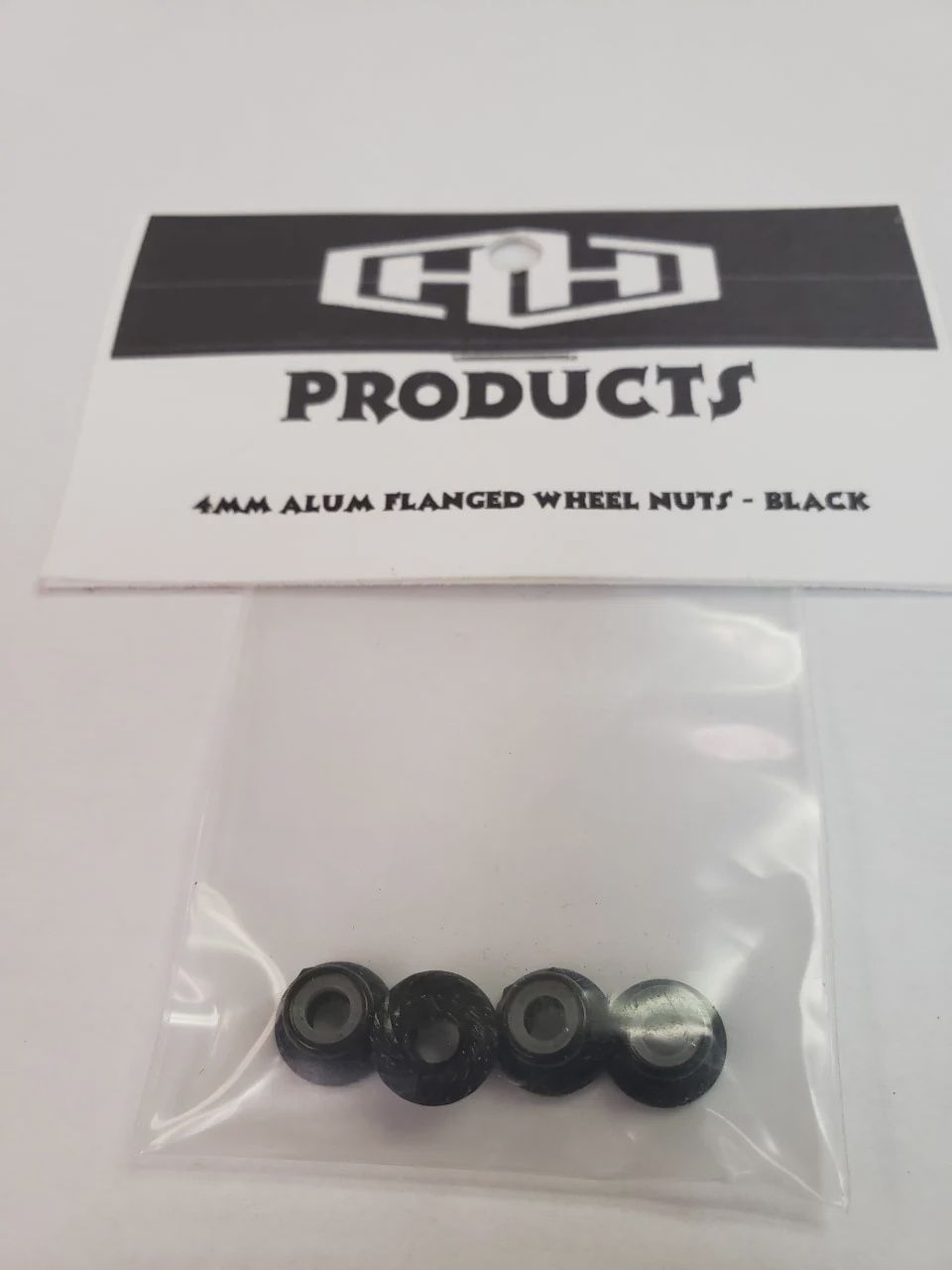 Hamilton Hobbies 4MM flanged nylon locking nut (aluminum, black-anodized, serrated) (HAM5491B)