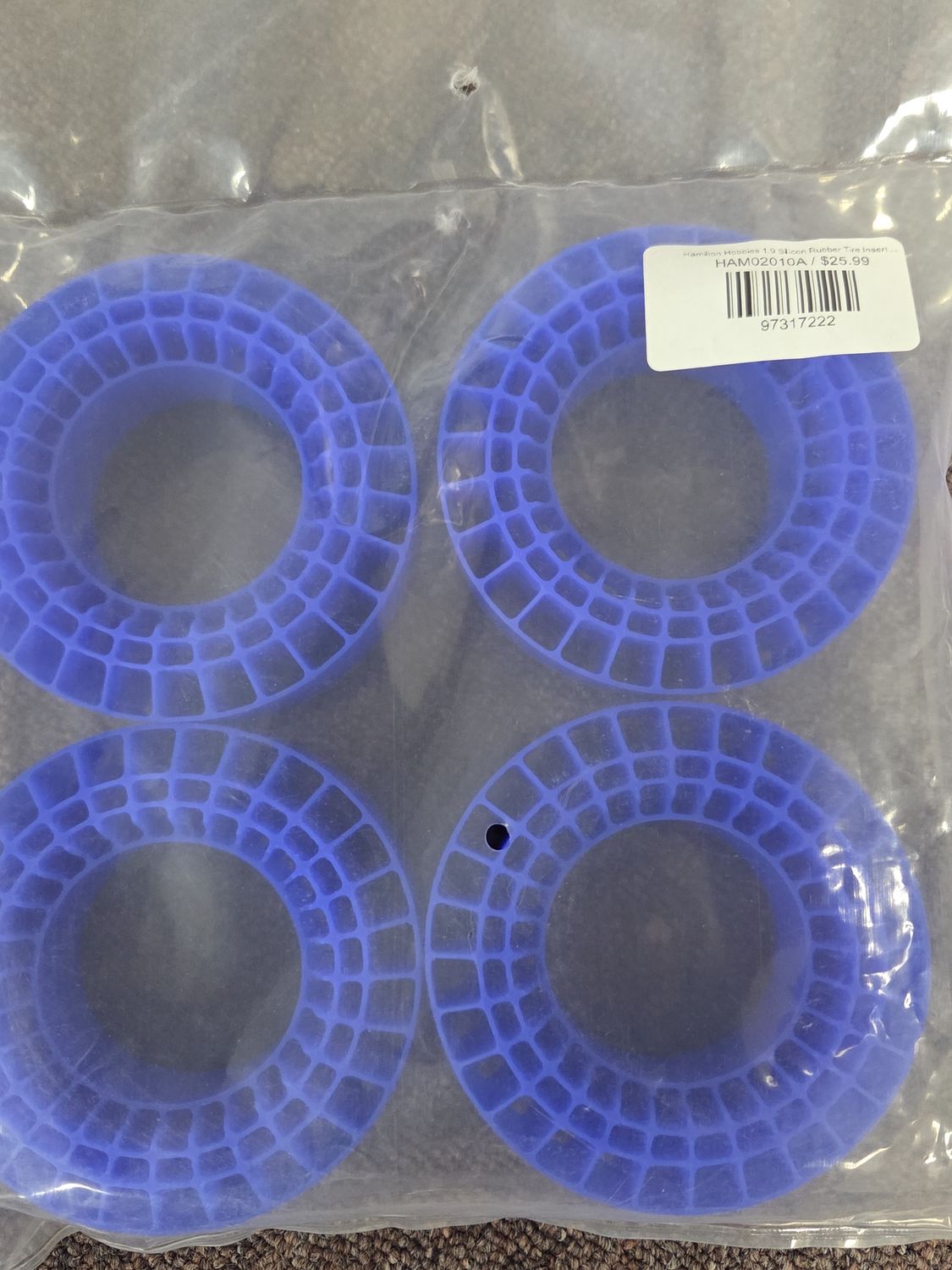 Hamilton Hobbies 1.9 Silicon Rubber Tire Insert 4 Pcs - BLUE (HAM02010A)