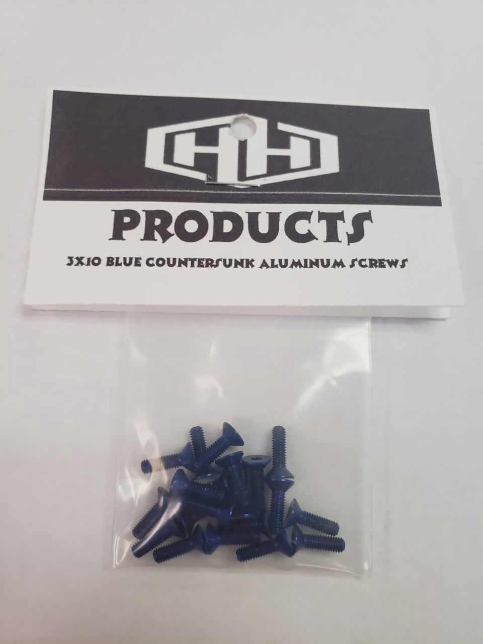 Hamilton Hobbies 3X10 7075 Aluminum BLUE COUNTERSUNK SCREWS (20) (HAM128546)