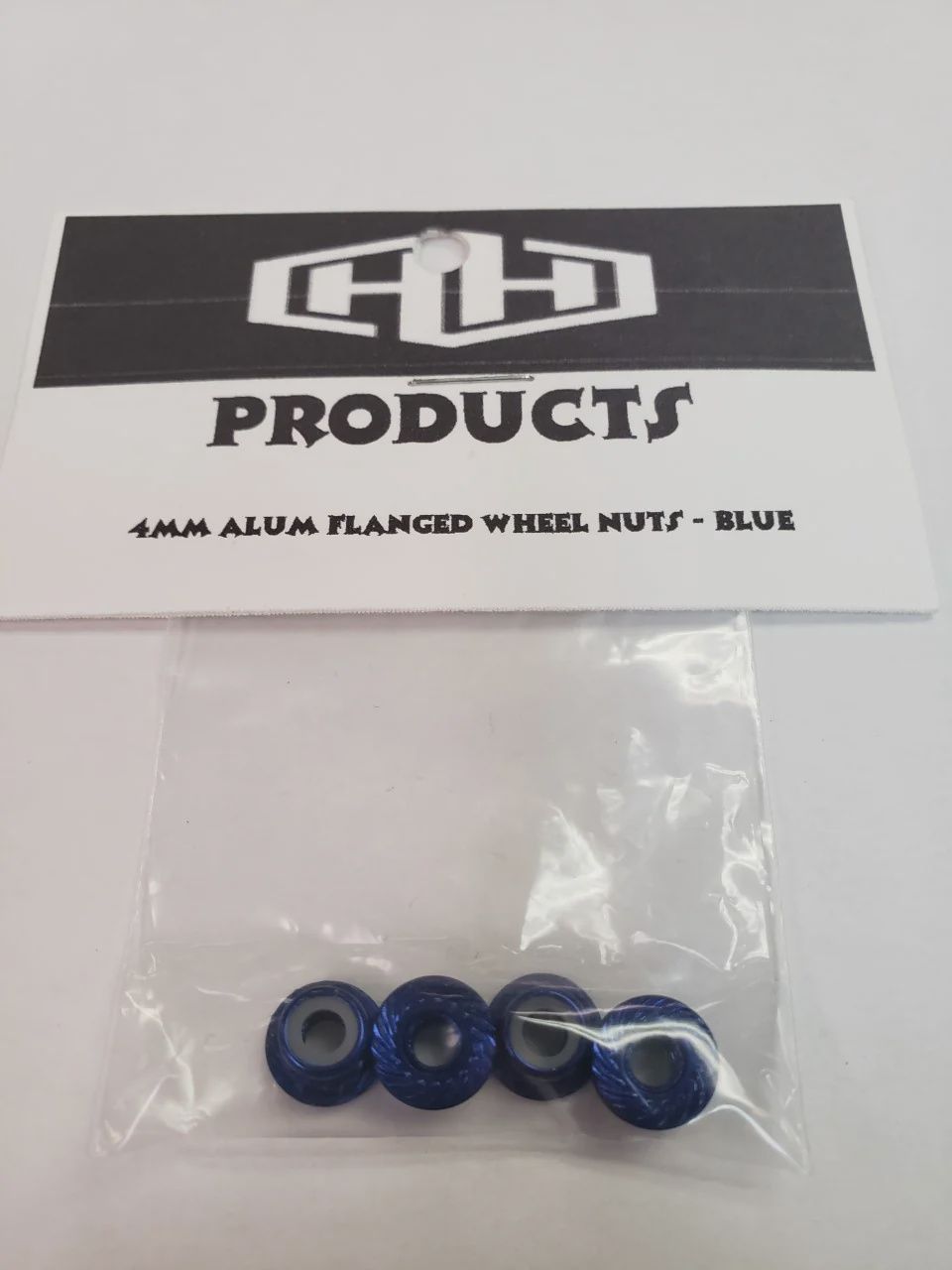 Hamilton Hobbies 4MM flanged nylon locking nut (aluminum, blue-anodized, serrated) (HAM5491)