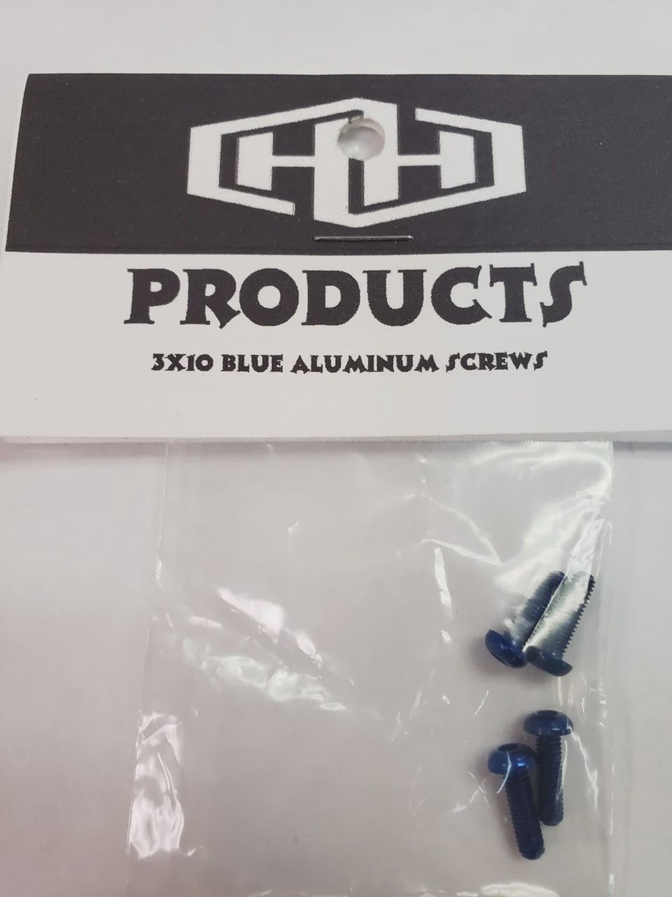 Hamilton Hobbies 3X10 BLUE ALUMINUM 7075 BUTTON HEAD SCREWS (4) (HAM127992)