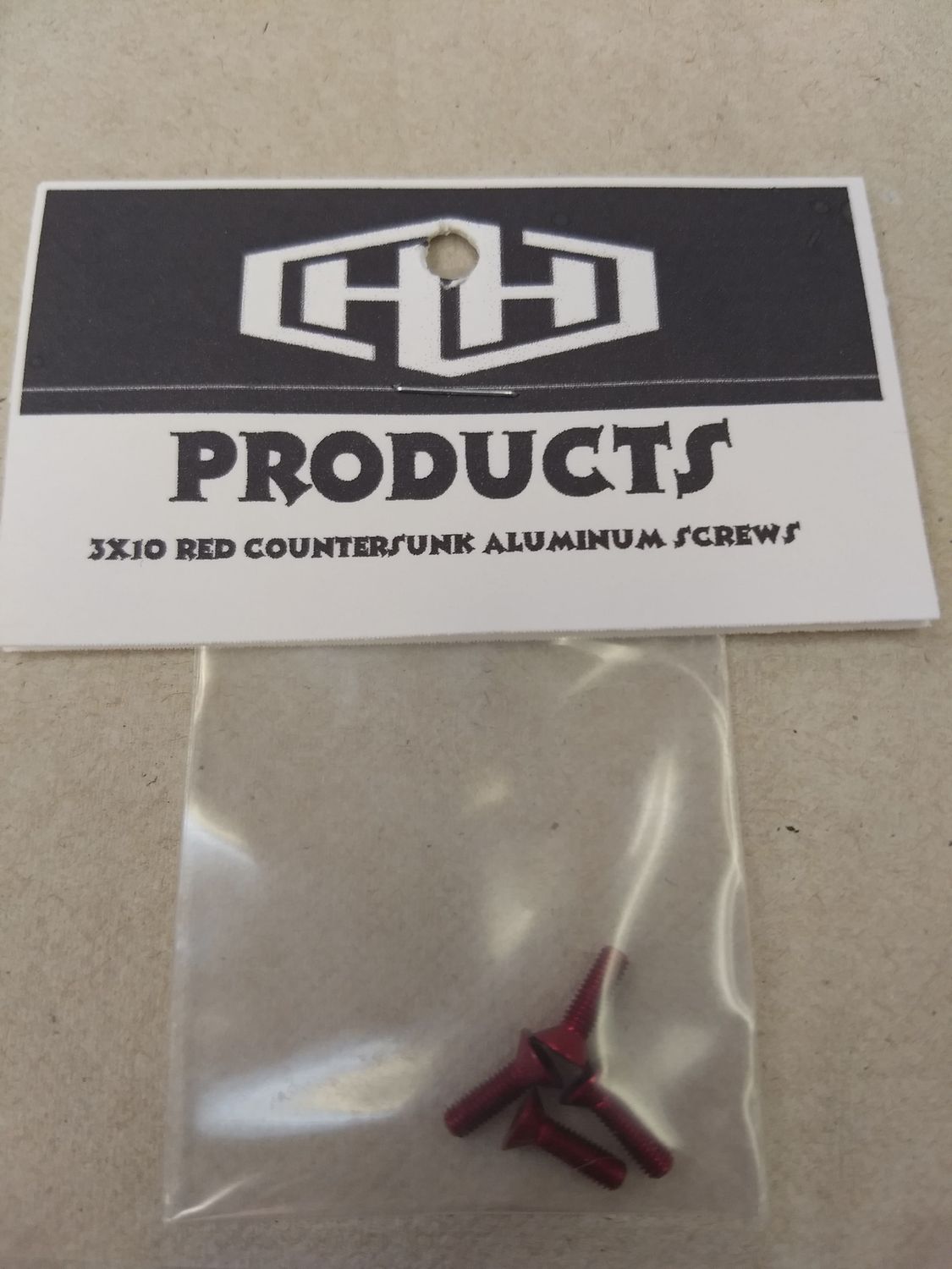 Hamilton Hobbies 3X10 ALUM RED COUNTERSUNK SCREWS (4) (HAM128538)