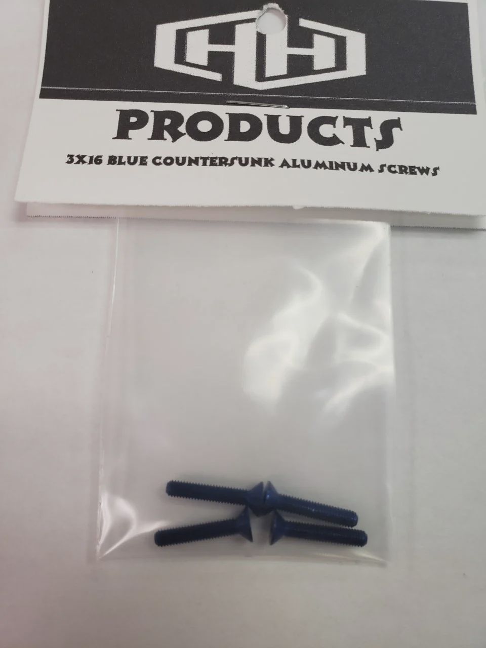 Hamilton Hobbies 3X16 7075 ALUM BLUE COUNTERSUNK SCREWS (4) (HAM128541)