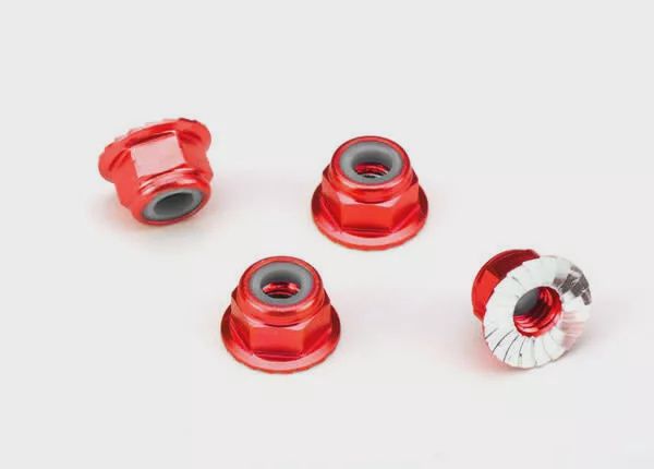 Hamilton Hobbies 4mm Alum Flanged Lock Nut Red (HAM127963)