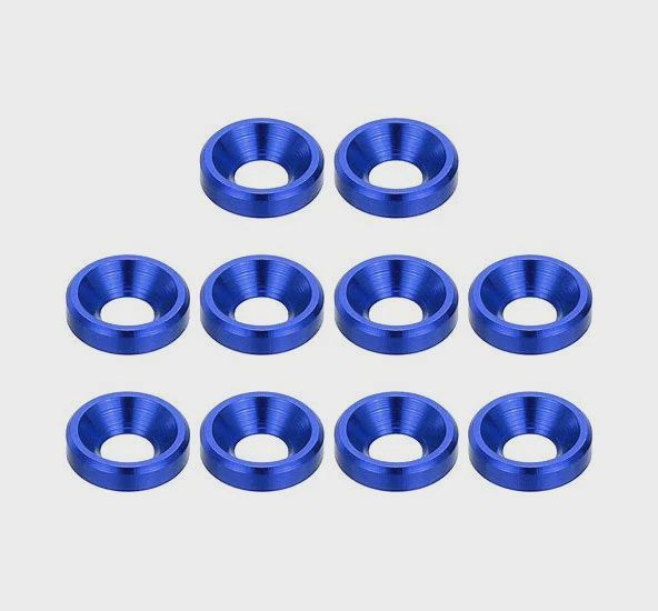 Hamilton Hobbies Blue Countersunk Washers 3mm (10) (HAM130567)