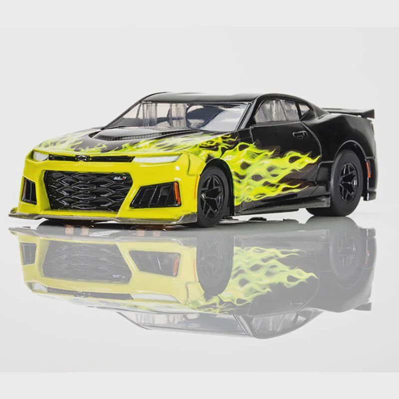 HO 2021 Chevy Camaro ZL1 Mega G+ Slot Car, Wildfire Black &amp; Lime (AFX22060)