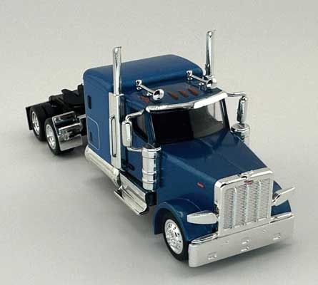 HO Logistics Peterbilt 589 72" Sleeper-Cab Semi Tractor - Assembled -- Metallic Blue (734-589064)
