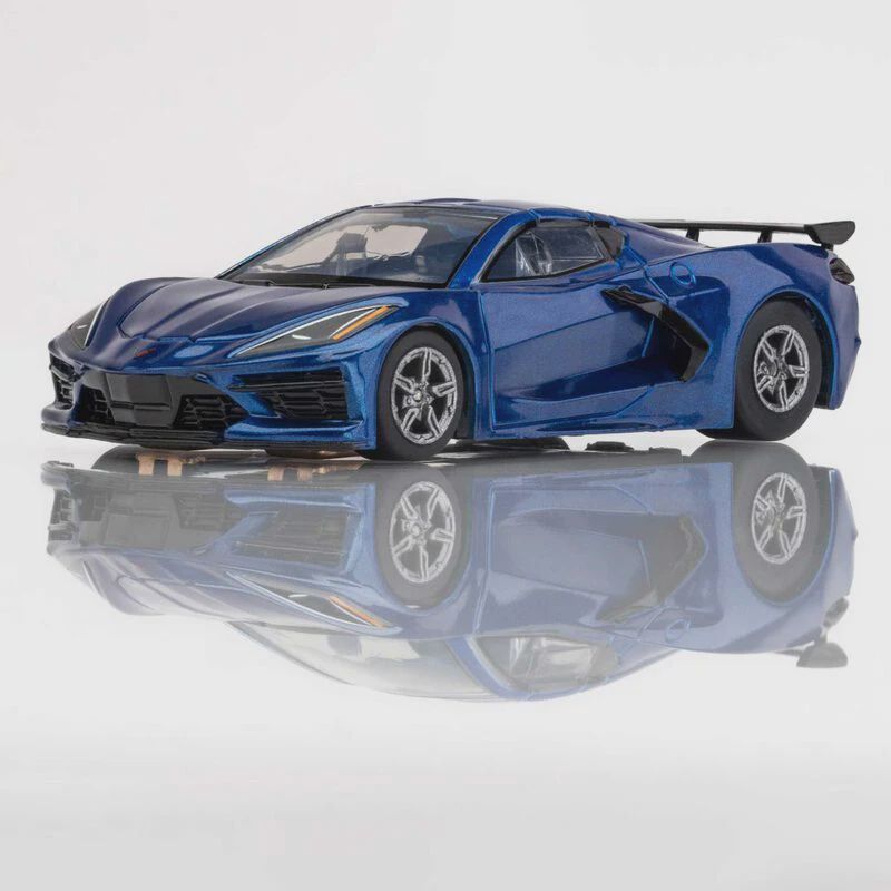 HO Chevy Corvette C8 Mega G+ Slot Car, Metallic Riptide Blue (AFX22094)