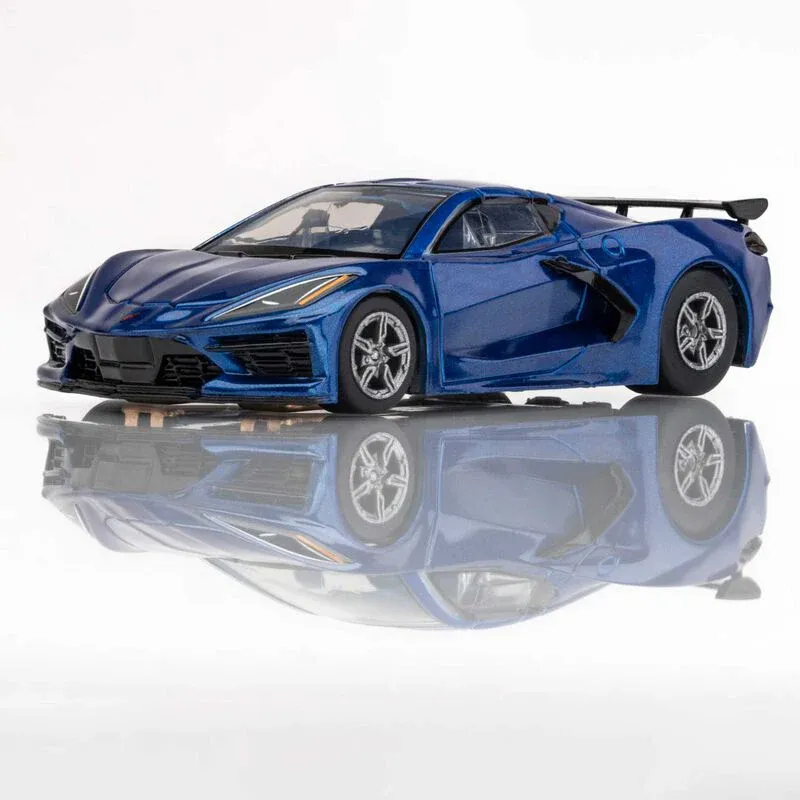 HO Chevy Corvette C8 Mega G+ Slot Car, Metallic Riptide Blue (AFX22094)